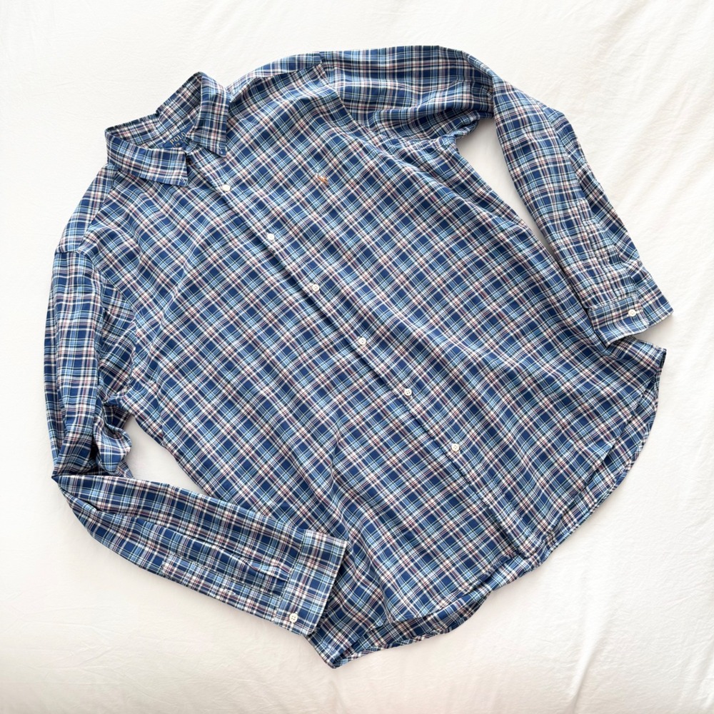 Polo Ralph Lauren Classic Fit Plaid Button Down Shirt Blue XXL - Picture 2 of 7